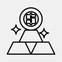 Icon gold price. Economy elements. Icon in line style. vector