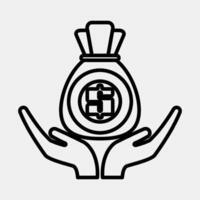 Icon investment. Economy elements. Icon in line style. vector