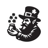 Black Leprechaun Silhouette for Illustrations vector
