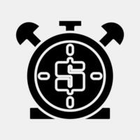 Icon time is money. Economy elements. Icon in glyph style. vector