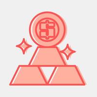 Icon gold price. Economy elements. Icon in two tone style. vector