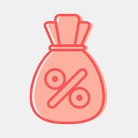 Icon interest rate. Economy elements. Icon in two tone style. vector