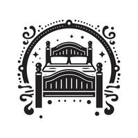 Bed Black Art for Web Design vector