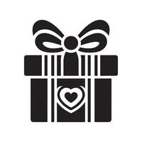 Gift Box Black Design Template vector