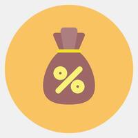 Icon interest rate. Economy elements. Icon in color mate style. vector