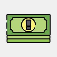 Icon crisis. Economy elements. Icon in filled line style. vector