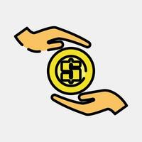 Icon payment. Economy elements. Icon in filled line style. vector