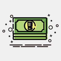 Icon crisis. Economy elements. Icon in MBE style. vector