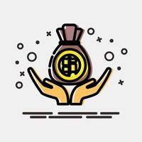 Icon investment. Economy elements. Icon in MBE style. vector
