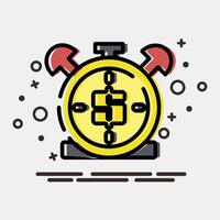 Icon time is money. Economy elements. Icon in MBE style. vector