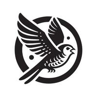 Nightjar Black Silhouette for Web Design vector