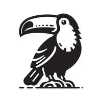 Keel Billed Toucan Black Silhouette for Business Use vector