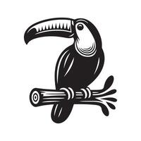 Keel Billed Toucan Black for Digital Artwork vector