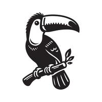 Keel Billed Toucan Black Image for Branding vector