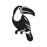 Keel Billed Toucan Black Silhouette for Graphic Design vector