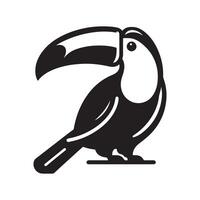 Keel Billed Toucan Black Silhouette for Digital Design vector