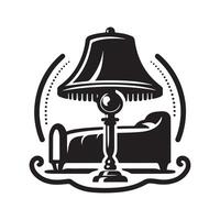Bed Lamp Black Art for Web Design vector