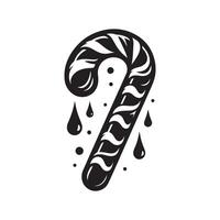 Candy Cane Black Design for Festive Projects vector