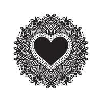 Black Lace Heart Doily for Projects vector