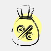 Icon interest rate. Economy elements. Icon in color spot style. vector