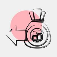 Icon expenditure. Economy elements. Icon in color spot style. vector