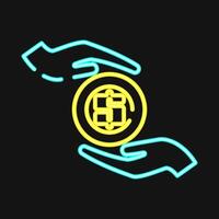 Icon payment. Economy elements. Icon in neon style. vector
