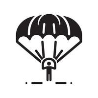 Abstract Parachute Silhouette vector