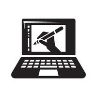 Laptop Black for Minimalist Art Projects vector