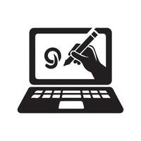 Clean Laptop Silhouette Design for Web vector