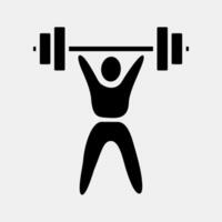 Icon weight lifting. Olympics Sports elements. Icon in glyph style. vector