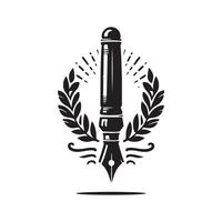 Simple Outline Pen Black Silhouette vector