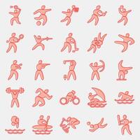 Icon set of olympic sports. Olympics Sports elements. Icon in two tone style. vector