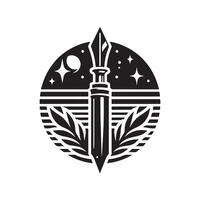 Stationery Pen Black Silhouette vector
