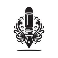 Printable Pen Black Silhouette vector