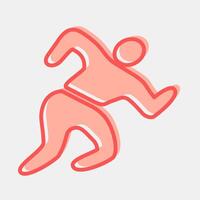 Icon run. Olympics Sports elements. Icon in two tone style. vector