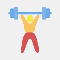 Icon weight lifting. Olympics Sports elements. Icon in flat style. vector