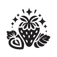 Fresh Strawberry Silhouette for Branding vector