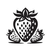 Clean and Crisp Strawberry Silhouette vector