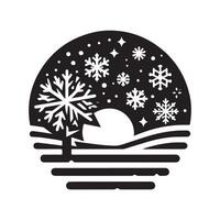 Black Snowflakes Design for Winter Themes vector
