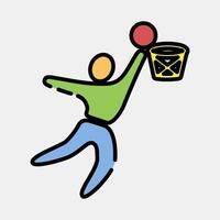 Icon basketball. Olympics Sports elements. Icon in filled line style. vector