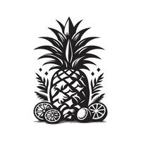 Customizable Black Pineapple Design vector