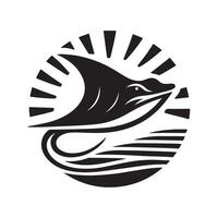 Black Stingray Design for Print vector
