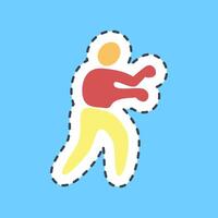 Cutting line sticker boxing. Olympics Sports elements. vector