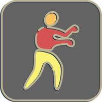 Icon boxing. Olympics Sports elements. Icon in embossed style. vector