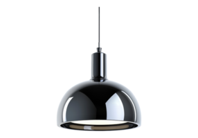 A black and white pendant light hanging from the ceiling png