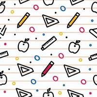 back to school seamless pattern with ON A WHITE BACKGROUND vector