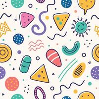 Fun, vibrant, and abstract shapes create a playful pattern vector