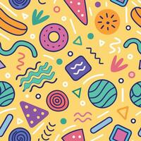 Colorful, abstract pattern with various shapes and lines vector
