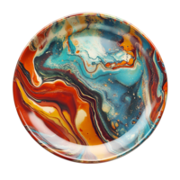 a plate with a colorful design on it png