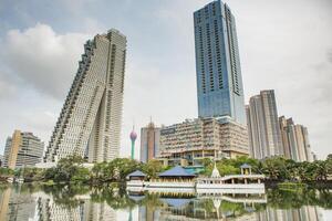 hight buildings in Photo with a beautiful landscape of the city of Colombo, the capital of the island of Sri Lanka